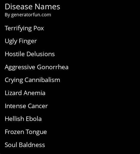 random disease name generator